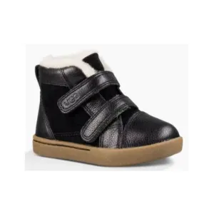 UGG Australia Rennon 1012417T Toddler Black Leather Mid Top Sneaker Shoes UGG189