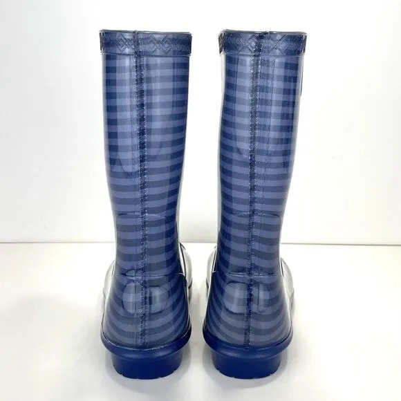 UGG AUSTRALIA SIENNA CLASSIC BLUE RUBBER PULL-ON WATERPROOF RAIN BOOTS