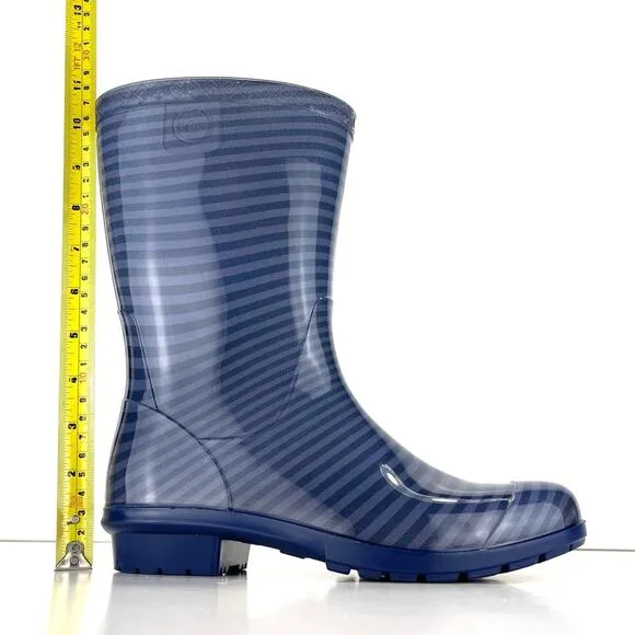 UGG AUSTRALIA SIENNA CLASSIC BLUE RUBBER PULL-ON WATERPROOF RAIN BOOTS