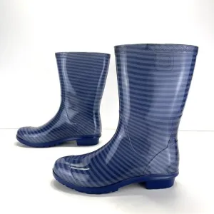 UGG AUSTRALIA SIENNA CLASSIC BLUE RUBBER PULL-ON WATERPROOF RAIN BOOTS