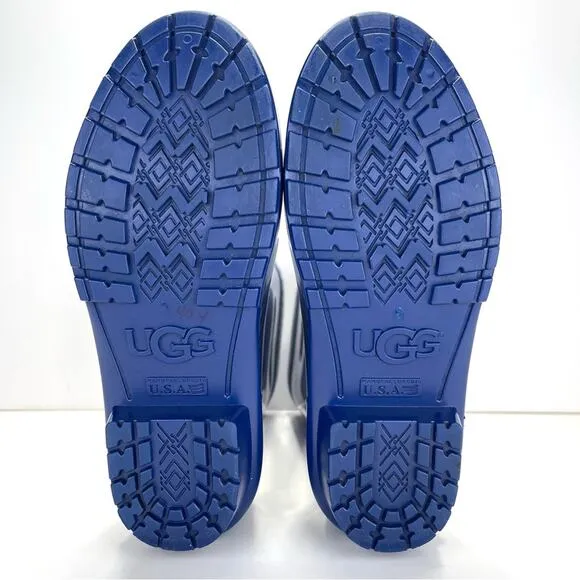 UGG AUSTRALIA SIENNA CLASSIC BLUE RUBBER PULL-ON WATERPROOF RAIN BOOTS
