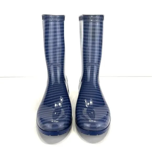 UGG AUSTRALIA SIENNA CLASSIC BLUE RUBBER PULL-ON WATERPROOF RAIN BOOTS