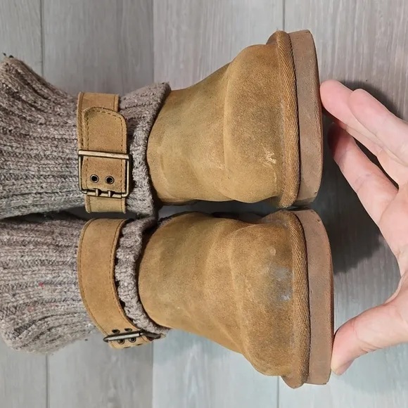 Ugg Australia Women 1003175 Sweater Suede Chestnut Boots shoes sz 7