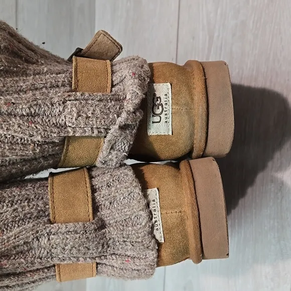 Ugg Australia Women 1003175 Sweater Suede Chestnut Boots shoes sz 7