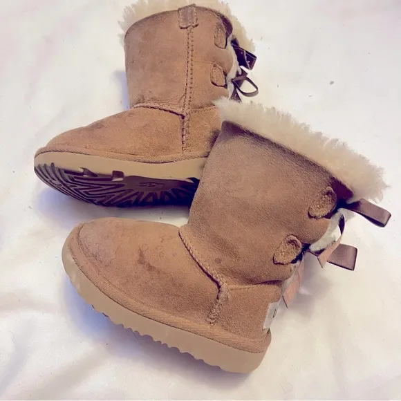 UGG Bailey chestnut brown suede bow winter boots
