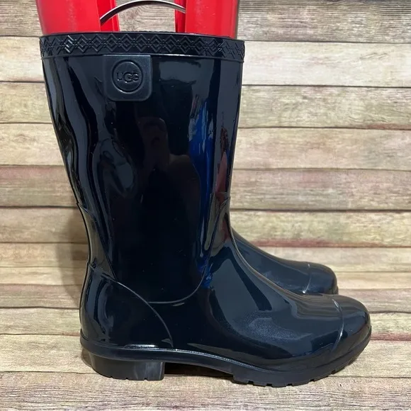 Ugg Black Rubber Sienna Rian Boots