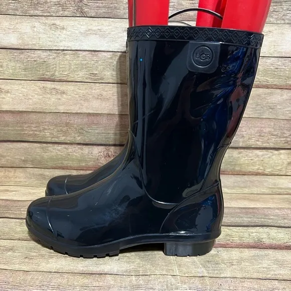 Ugg Black Rubber Sienna Rian Boots