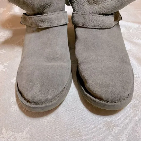 UGG Boots Zariah 1226673 Gray Suede Leather Water Repellent Sz 9.5 spots see pic