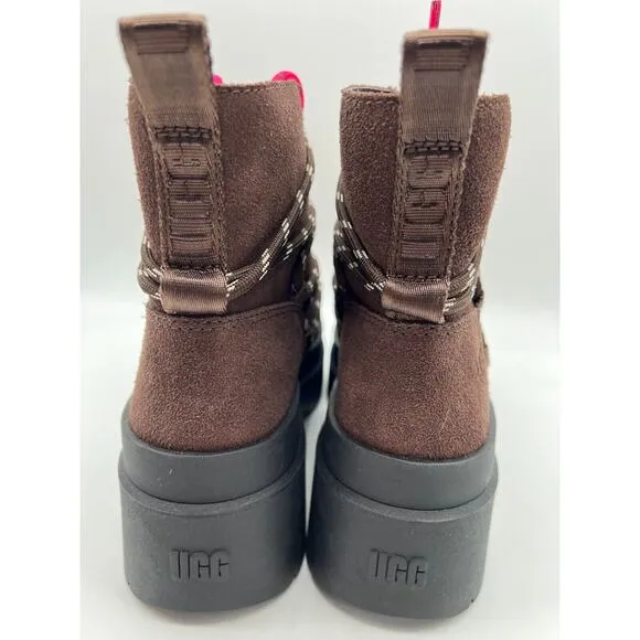 UGG Brisbane Lace Up Suede Platform Boots Burnt Cedar Women's Size 9.5🛒