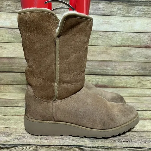 Ugg Brown Suede Aime Wedge Winter Boots