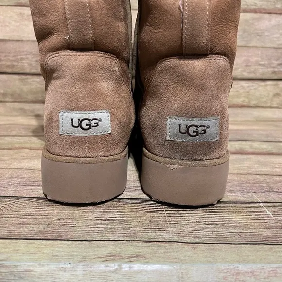 Ugg Brown Suede Aime Wedge Winter Boots