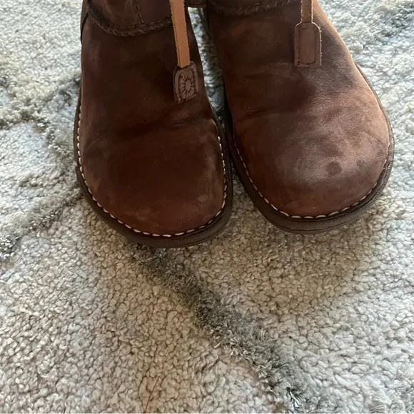 UGG Catalina Brown tall suede Leather Sheepskin Boots Shoes lace up 5
