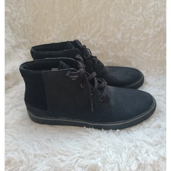 UGG Colin Black Leather Lace Up High Top Casual Shoes Men's Size 11.5