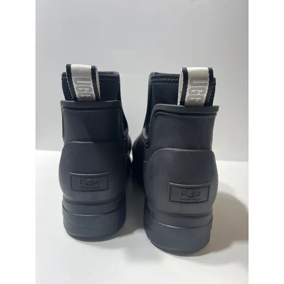 UGG DROPLET BLACK WATERPROOF‎ RUBBER WOOL RAIN BOOTS, WOMEN US 11