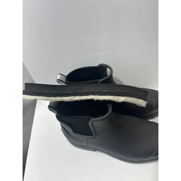 UGG DROPLET BLACK WATERPROOF‎ RUBBER WOOL RAIN BOOTS, WOMEN US 11