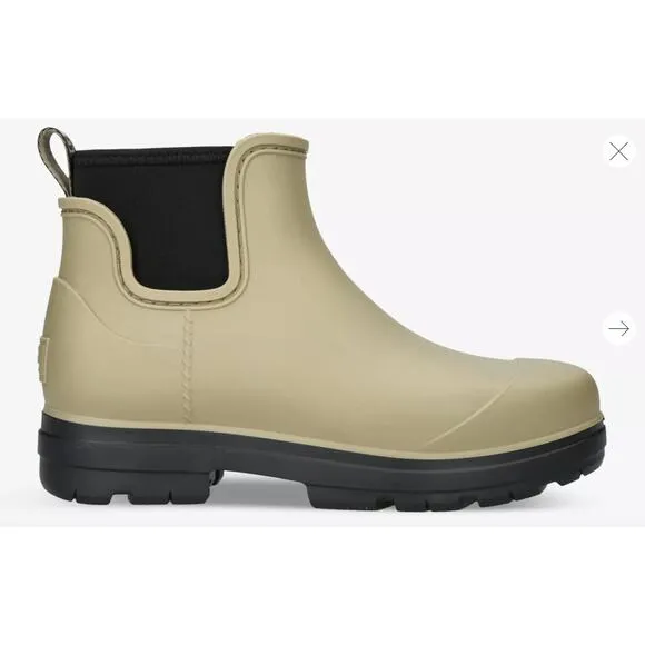 UGG Droplet rubber Chelsea boots Taupe Beige Rain Boots Size