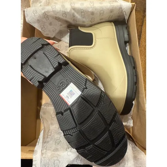 UGG Droplet rubber Chelsea boots Taupe Beige Rain Boots Size