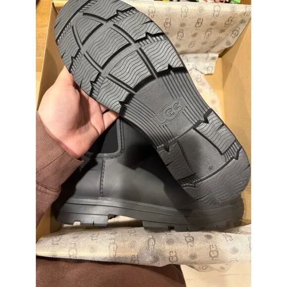 UGG Droplet rubber Chelsea boots Taupe Beige Rain Boots Size