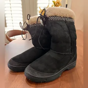 UGG F3007E Boot Ultimate Cuff Boot Black Size 8