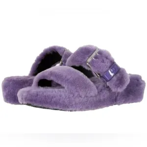 UGG Fuzz Yeah Purple Sheepskin Slipper Slide Sandals