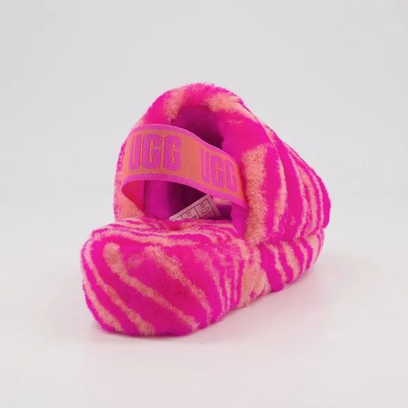 UGG Kids Fluff Yeah Slide Sandals in Pink Zebra