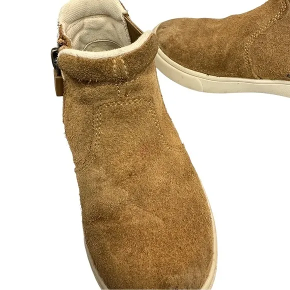 Ugg Kids Hamden II Suede Boots Side Zip Beige Toddler Girls Size 11