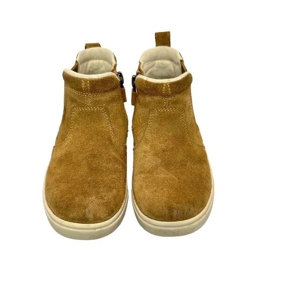 Ugg Kids Hamden II Suede Boots Side Zip Beige Toddler Girls Size 11
