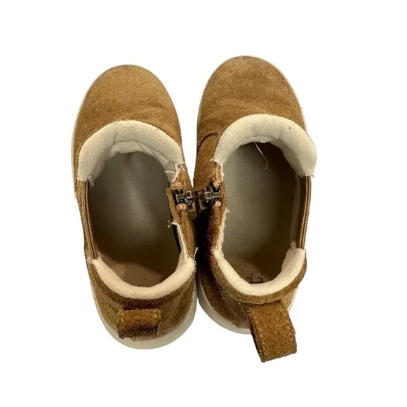 Ugg Kids Hamden II Suede Boots Side Zip Beige Toddler Girls Size 11