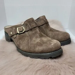 UGG Lila 1910 Brown Suede Slip Ons Women's Shoes Size 7