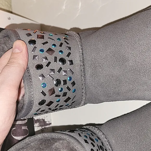 UGG limited edition bling mini boot in grey sz 6/ eu37