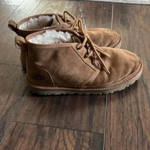 UGG NEUMEL CHESTNUT SUEDE/ SHEEPWOOL ANKLE BOOTS, WOMEN US 9 GUC