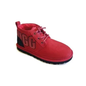 UGG Neumel Graphic Outline Ankle Chukka Suede Boots Mens Sz 7 Samba Red 1130715