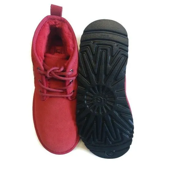 UGG Neumel Graphic Outline Ankle Chukka Suede Boots Mens Sz 7 Samba Red 1130715