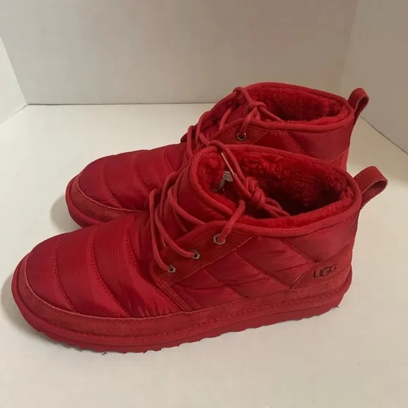 UGG Neumel LTA Quilted Samba Red Boot Shoes Adult Men's Size 12 Brand New