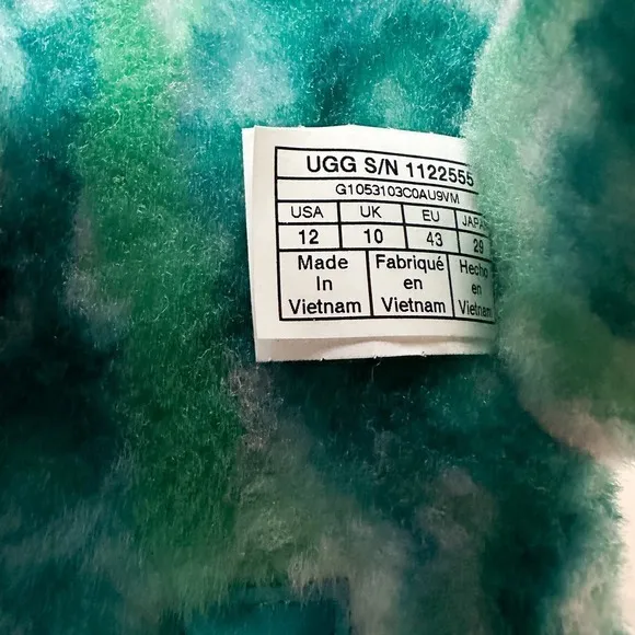 UGG Oh Yeah Marble Colorful Real Fur Slide Slipper Sandals New w/o Box Size 12