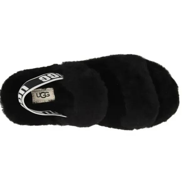 UGG Oh Yeah Slide Black Youth Size 4 (Big Girl)| NEW in BOX/NWT!! 🖤✔️