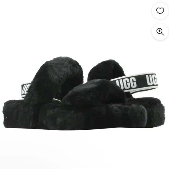 UGG Oh Yeah Slide Black Youth Size 4 (Big Girl)| NEW in BOX/NWT!! 🖤✔️