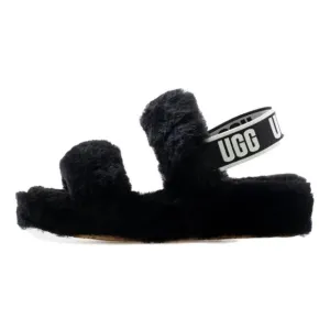 UGG Oh Yeah Slide Black Youth Size 4 (Big Girl)| NEW in BOX/NWT!! 🖤✔️