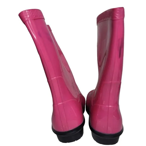 UGG Pink Rubber Rain Boots Girl Size 1 Waterproof Durable discoloration on boots