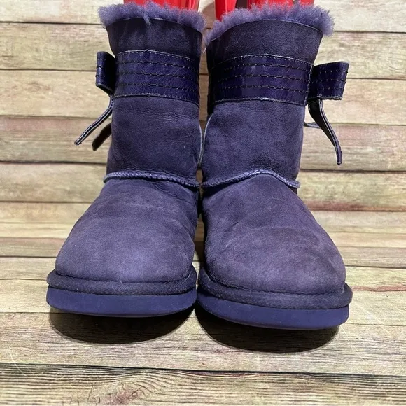 Ugg Purple Suede Josette Bow Winter Boots