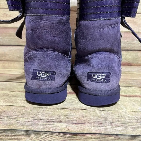 Ugg Purple Suede Josette Bow Winter Boots