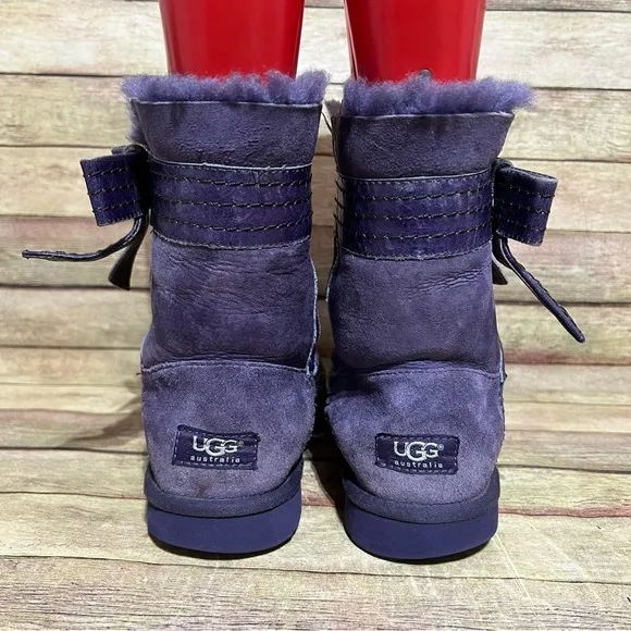 Ugg Purple Suede Josette Bow Winter Boots