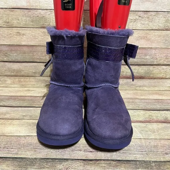 Ugg Purple Suede Josette Bow Winter Boots