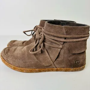UGG Reid Moc Brown Suede Ankle Boots