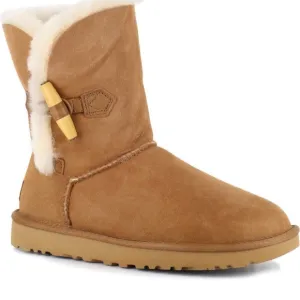 UGG Women’s Keely Winter Boot Suede Leather Genuine Sheepskin Toggle Size 8