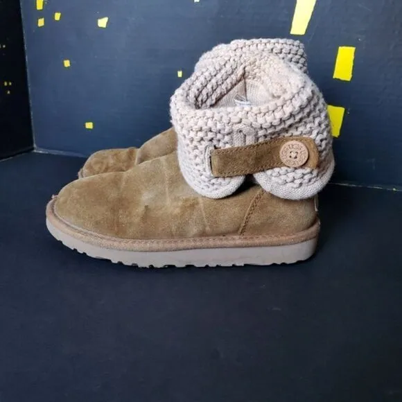 Ugg Girls Knitted and Suede Boots