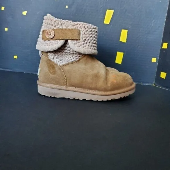 Ugg Girls Knitted and Suede Boots