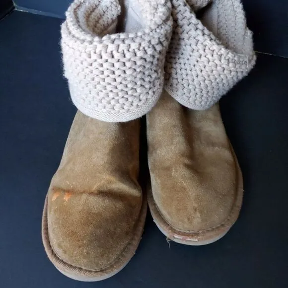 Ugg Girls Knitted and Suede Boots