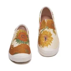 UIN Men's Slip Ons Casual Loafers Travel Shoes (Van Gogh Sunflowers Van Cadiz)