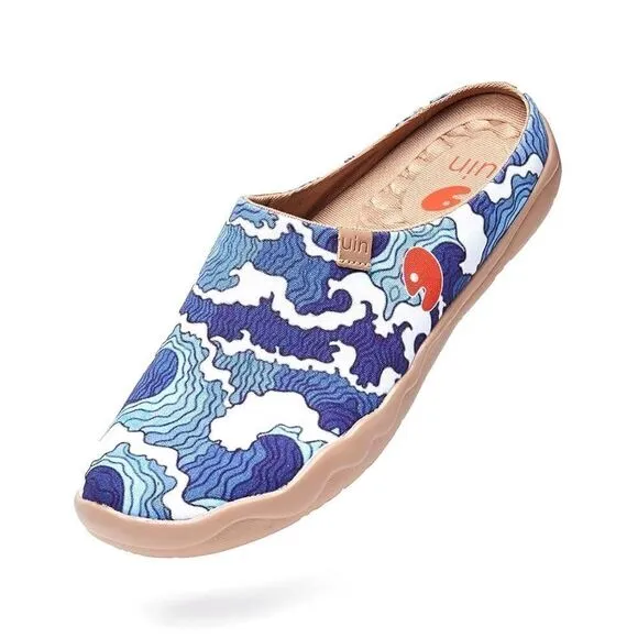 UIN Men's Slipper Comfort Mules Walking Casual Slip Ons Shoes (Wave Slipper)